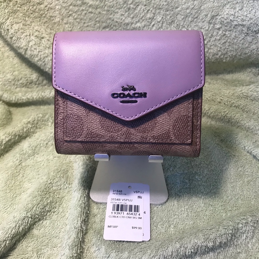 COACH Small Wallet In Colorblock Signature Canvas